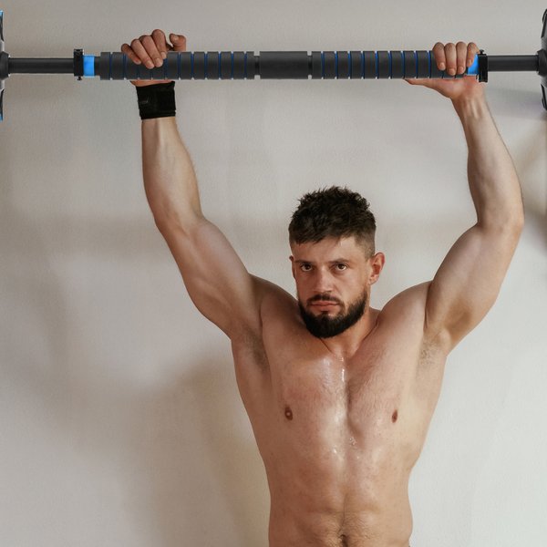 Drążek rozporowy do podciągania 70-100cm Gymtek - 70-105cm niebieski