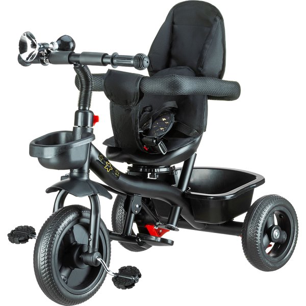 Rowerek trójkołowy 3w1 obracany Stars - black/gold