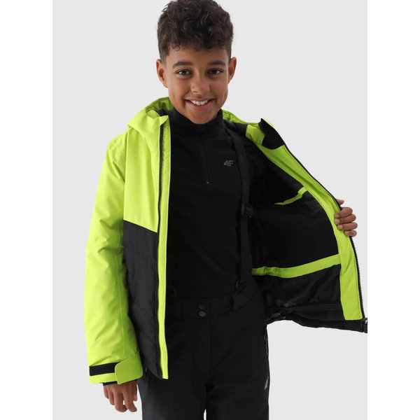 Kurtka narciarska chłopięca TTJAM535 4F - soczysta zieleń