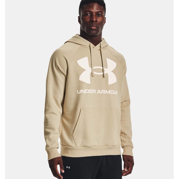 Bluza męska Rival Fleece Big Logo Hoodie Under Armour - Khaki Base / Onyx White