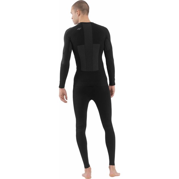 Legginsy bezszwowe męskie 4FAW23USEAM104 4F - głęboka czerń