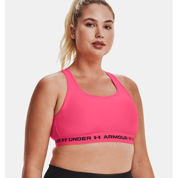 Biustonosz sportowy damski Crossback Mid Bra Under Armour - pink