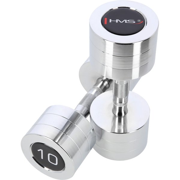 Zestaw hantli chromowanych 10kg 2szt HMS