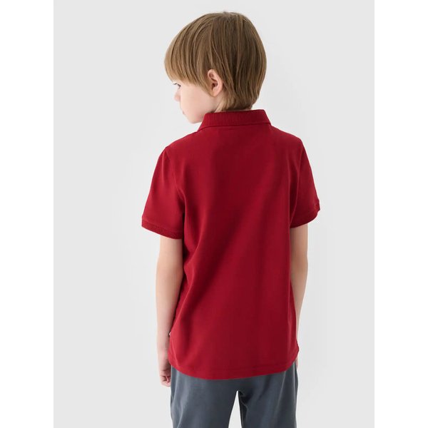 Koszulka chłopięca polo TPTSM478 4F - ciemna czerwień