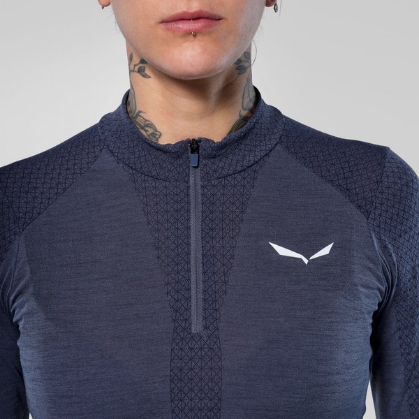 Longsleeve damski Zebru Med Warm Salewa - dark denim