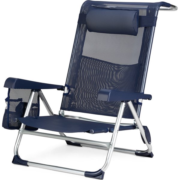 Krzesło plażowe z funkcją leżaka Sun Flex 2w1 Outtec - granatowe