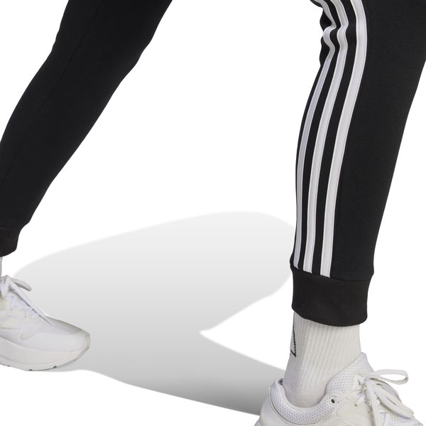 Spodnie dresowe damskie Essentials 3-Stripes Fleece Adidas - czarne