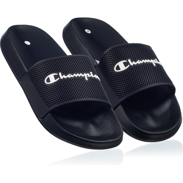 Klapki Slide Champion - czarny/różowy
