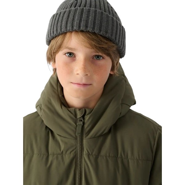 Płaszcz puchowy chłopięcy TDJAM464 4F - khaki
