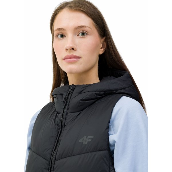 Kamizelka puchowa damska 4FWSS24TVJAF114 4F - głęboka czerń