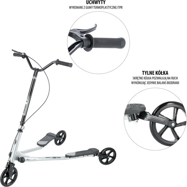 Hulajnoga Fliker FL180 Nils - czarna/srebrna