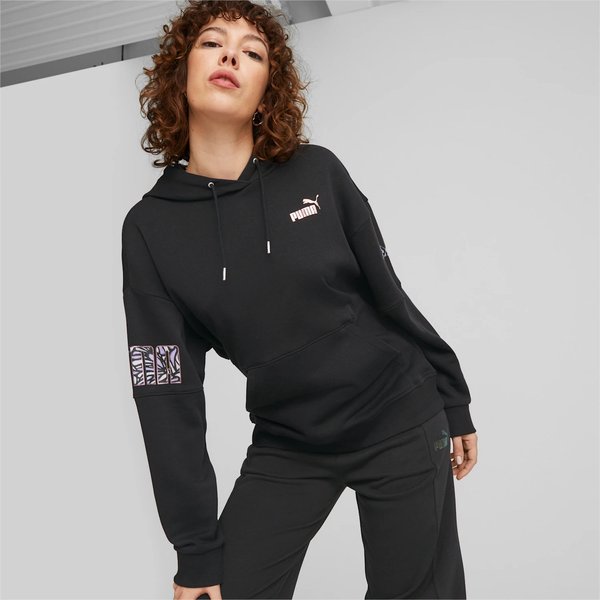 Bluza damska Power Nova Shine Colorblock Hoodie Puma - czarny