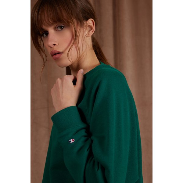 Bluza damska C Logo Relaxed Fit Lightweight Champion - morska zieleń