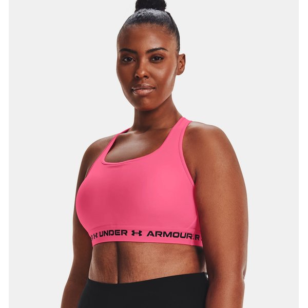 Biustonosz sportowy damski Crossback Mid Bra Under Armour - pink