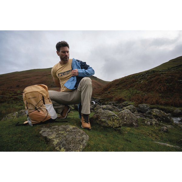 Koszulka męska Kwick Hike Graphic SS Tee Columbia - Black Heather/Peak Direction