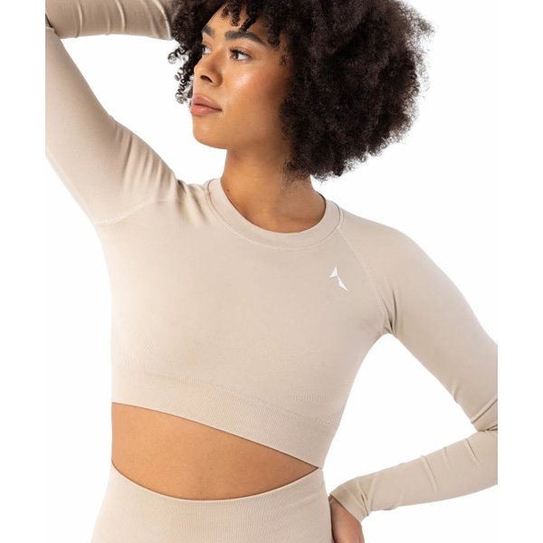 Longsleeve bezszwowy damski Blaze Carpatree - Oatmilk Beige