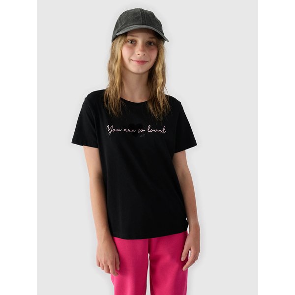 Koszulka dziewczęca TTSHF1545 4F - głęboka czerń