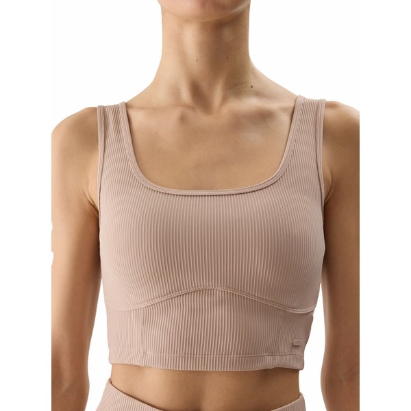 Bezrękawnik, crop top damski 4FWSS24TSLEF072 4F - beż