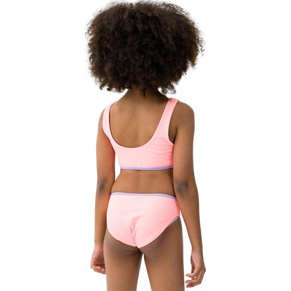 Strój kąpielowy dziewczęcy dwustronny 4FJWSS24UBKSF024 4F - Łososiowy neon