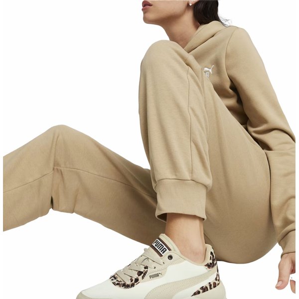 Spodnie dresowe damskie ESS Small Logo Puma - beżowe