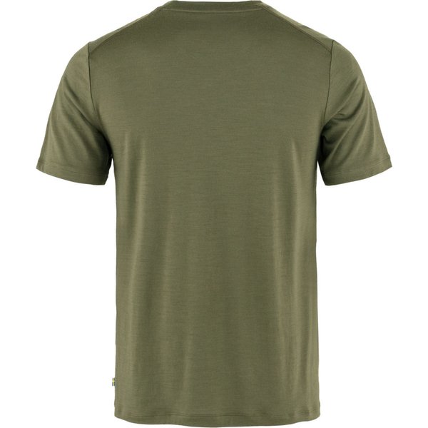 Koszulka męska Abisko Wool Logo SS Fjallraven - Laurel Green