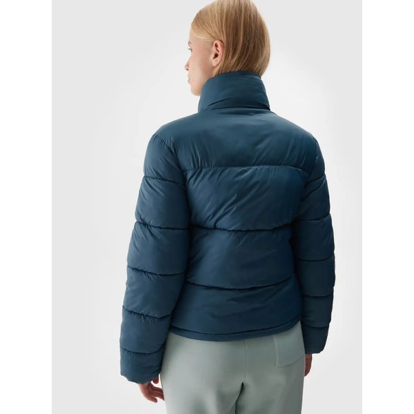 Kurtka puchowa damska TDJAF469 4F - morska zieleń