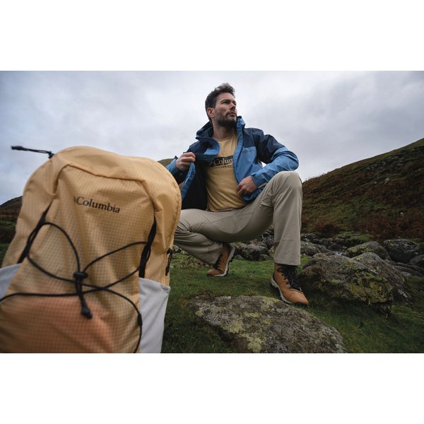 Koszulka męska Kwick Hike Graphic SS Tee Columbia - Black Heather/Peak Direction