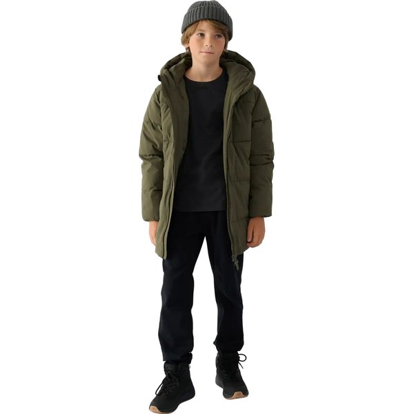 Płaszcz puchowy chłopięcy TDJAM464 4F - khaki
