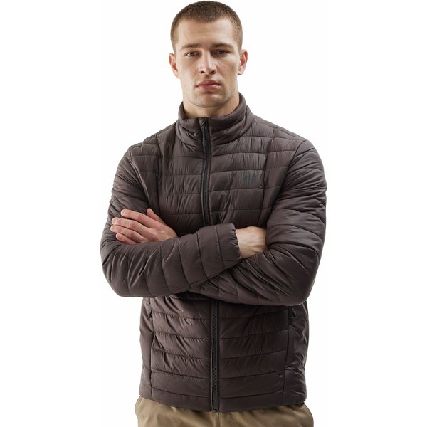 Kurtka puchowa męska 4FAW23TDJAM239 4F - ciemny brązowy