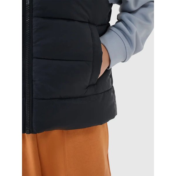 Kamizelka puchowa chłopięca TVJAM169 4F - głęboka czerń