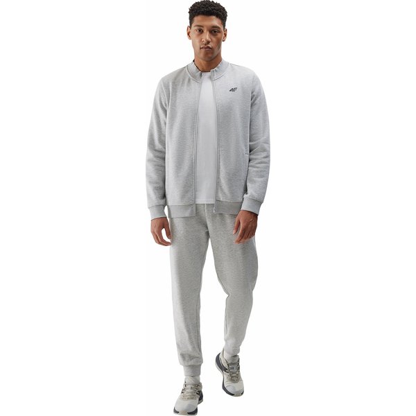 Bluza męska 4FWSS24TSWSM0949 4F - chłodny jasny szary melanż