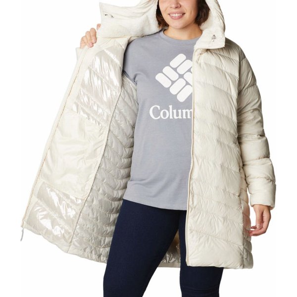 Płaszcz puchowy damski Autumn Park Down Mid Columbia - Chalk