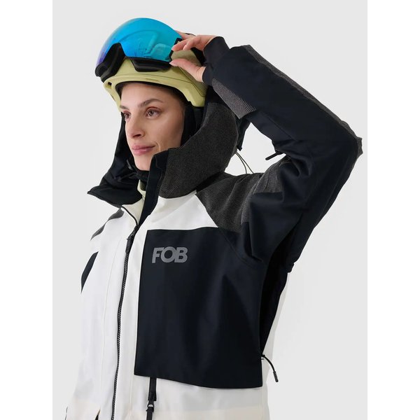 Kurtka snowboardowa damska TTJAF587 4F - złamana biel