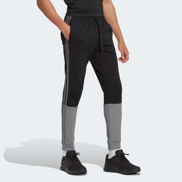Spodnie męskie Essentials Melange French Terry Adidas - czarne