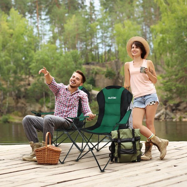 Krzesło turystyczne składane z pokrowcem Outtec - zielone