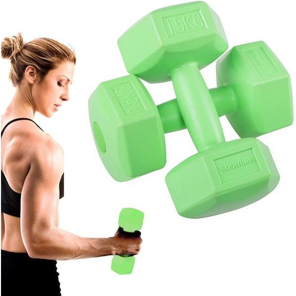 Zestaw hantli bitumicznych Hex 2x1,5kg Springos