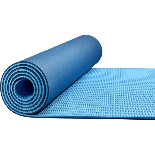Mata do ćwiczeń, jogi TPE 0,6cm 4Fizjo - niebieska