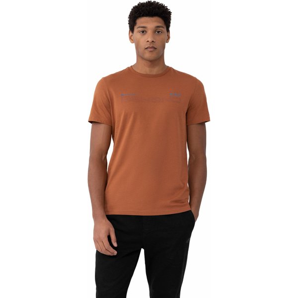Koszulka męska 4FAW23TTSHM0868 4F - brąz