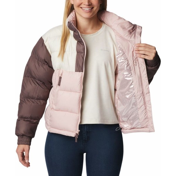 Kurtka puchowa damska Pike Lake II Cropped Columbia - Dusty Pink, Chalk, Basalt