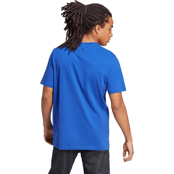 Koszulka męska Essentials Single Jersey Big Logo Adidas - niebieski