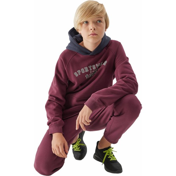 Bluza chłopięca 4FJAW23TSWSM651 4F - burgund