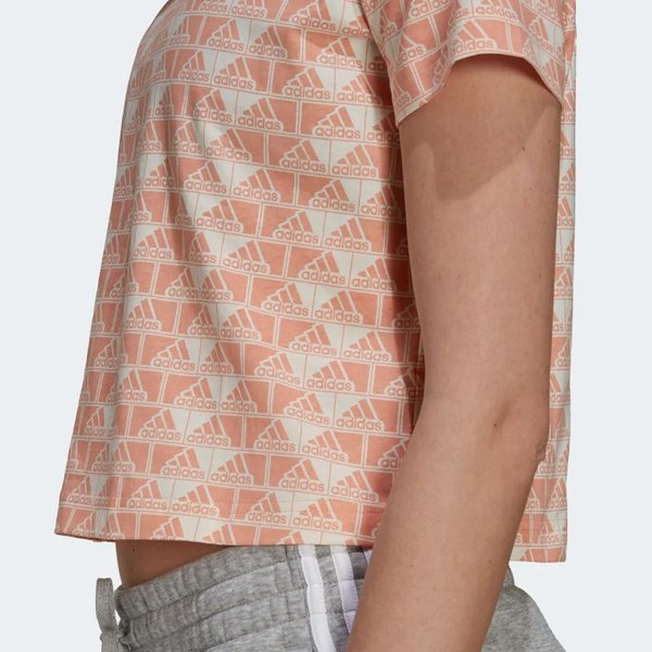 Koszulka damska Brand Love Cropped Tee Adidas - peach