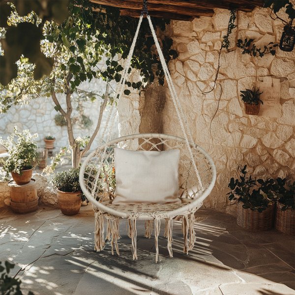 Huśtawka bocianie gniazdo boho XXL Luna Outtec - beige II