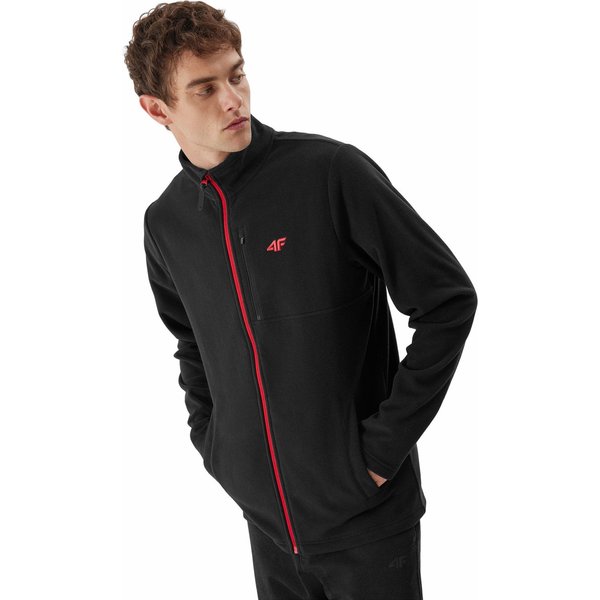 Polar męski 4FAW23TFLEM122 4F - głęboka czerń/czerwony