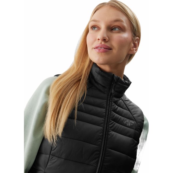 Kamizelka puchowa damska 4FWSS24TVJAF111 4F - głęboka czerń