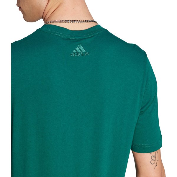 Koszulka męska Essentials Single Jersey Linear Embroidered Logo Tee Adidas - zielona