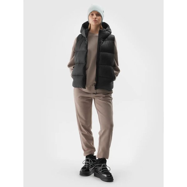 Kamizelka puchowa damska TVJAF141 4F - głęboka czerń