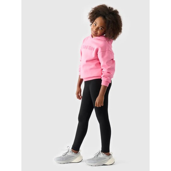 Legginsy dziewczęce 4FJWMM00TTIGF178 4F - głęboka czerń