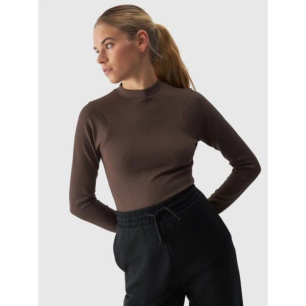 Longsleeve damski TLONF361 4F - brąz