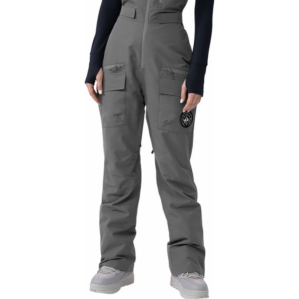 Spodnie snowboardowe damskie na szelkach 4FAW23TFTRF392 4F